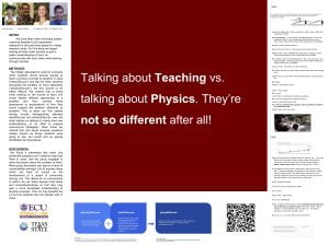 Talking about Teaching vs talking about Physics